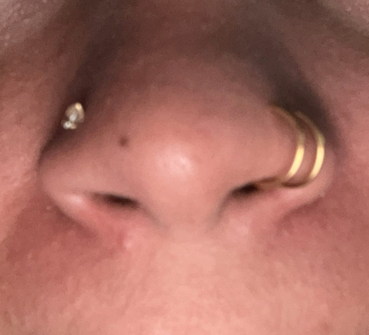 Customer photo review of Le double piercing