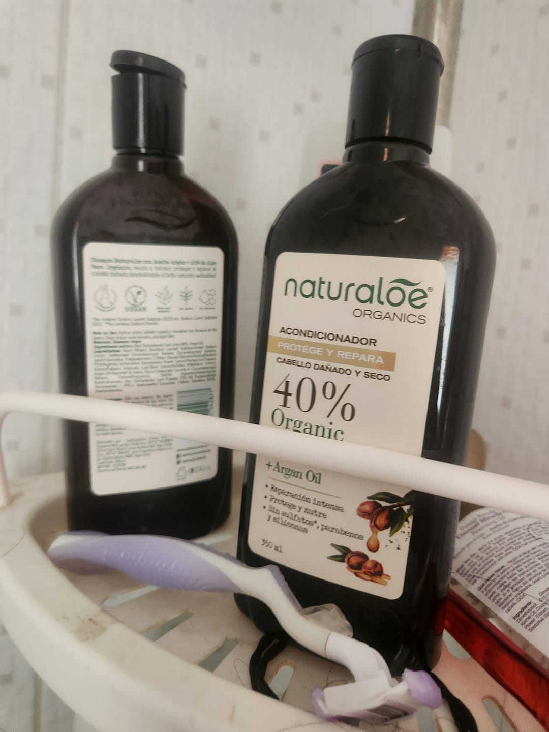 Customer photo review of Set Shampoo + Acondicionador + Mascarara Reparación Aloe & Argan