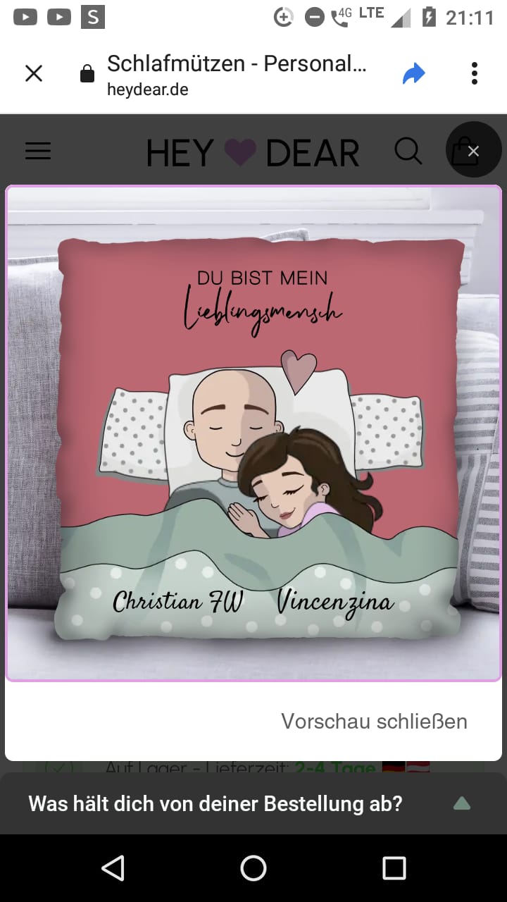 Customer photo review of Schlafmützen - Personalisiertes Kissen