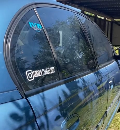 Customer photo review of Custom Instagram Name Sticker