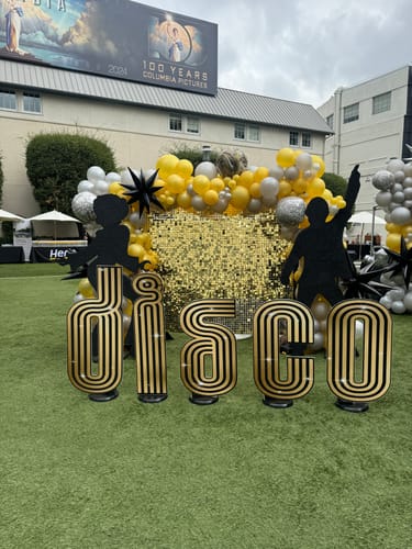 Customer photo review of Light Gold Shimmer Wall Panels – Easy Setup Wedding/Event/Theme Party Decorations