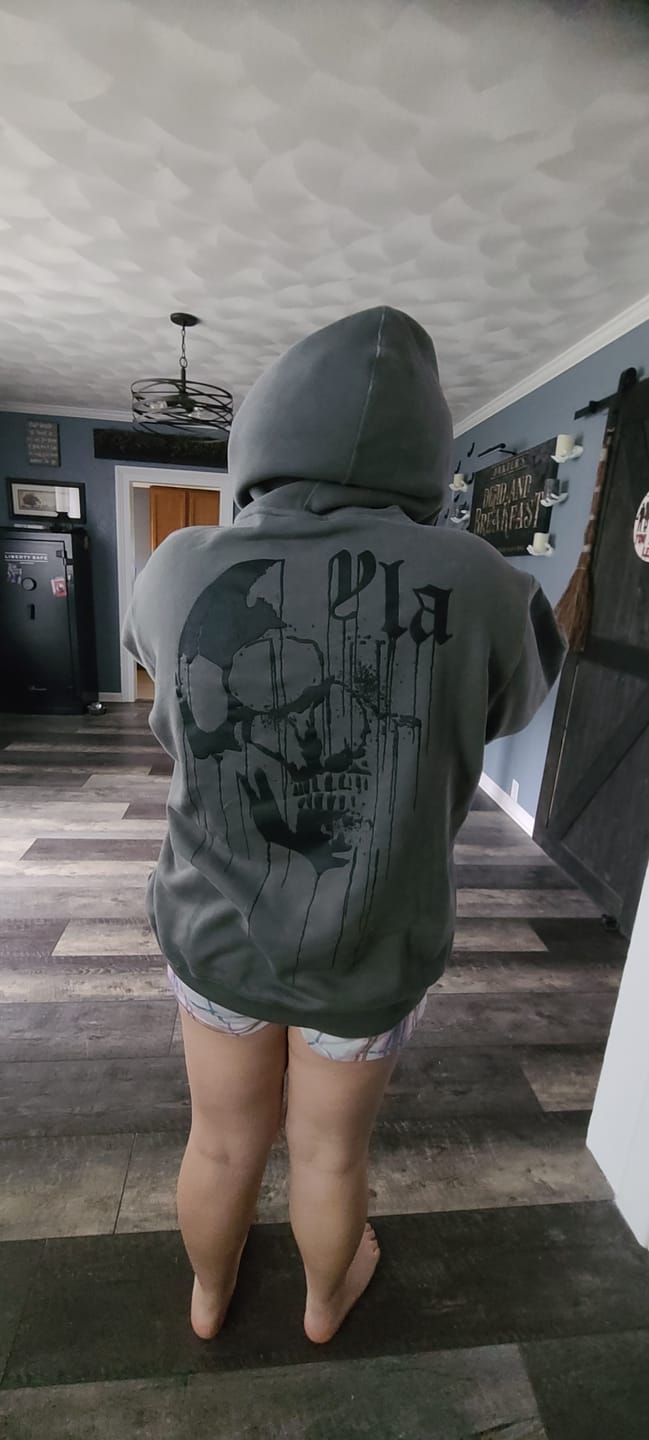 Customer photo review of 551 - Drippy Skull Hoodie