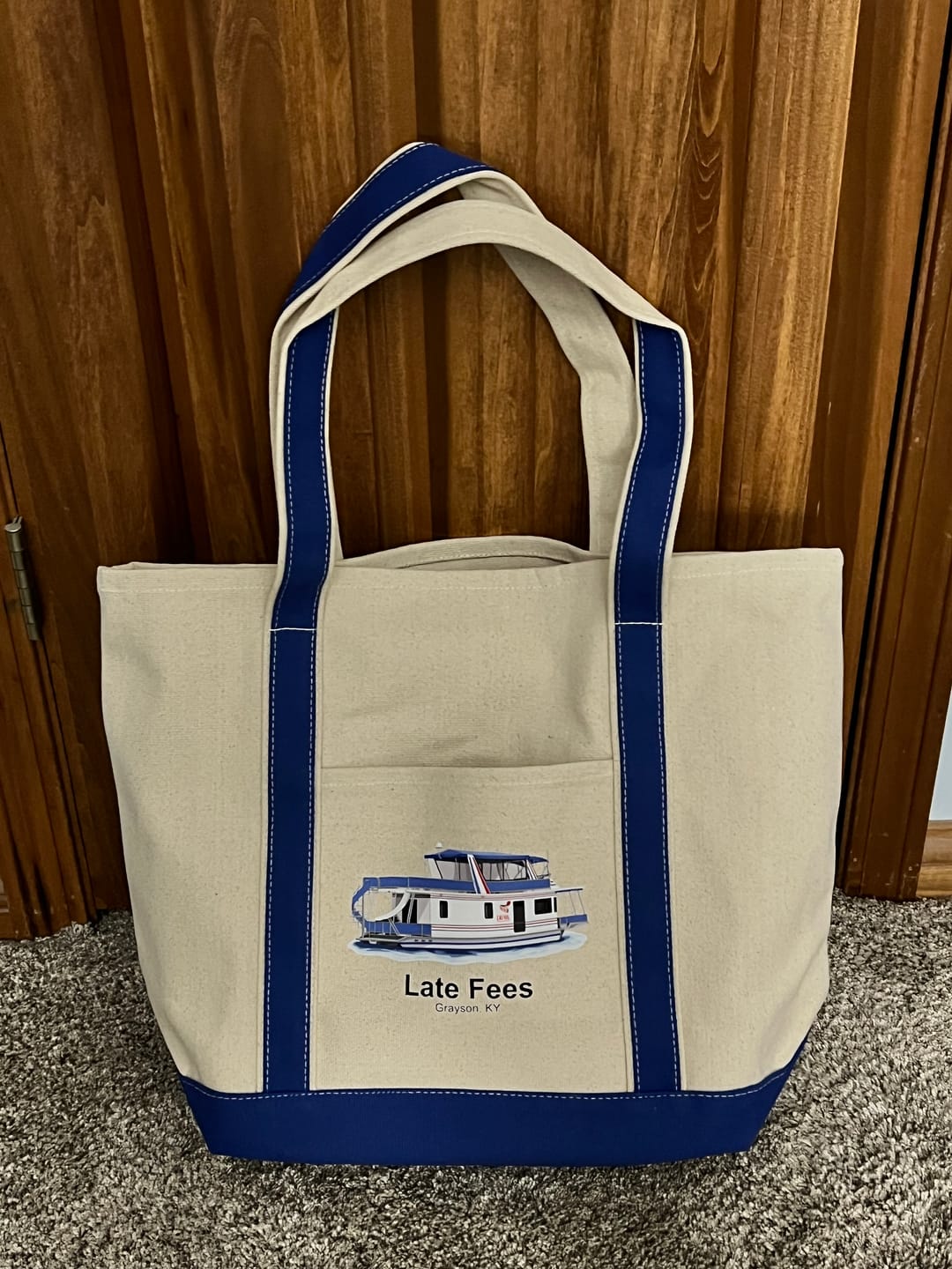 Customer photo review of Custom Boat Tote Bags