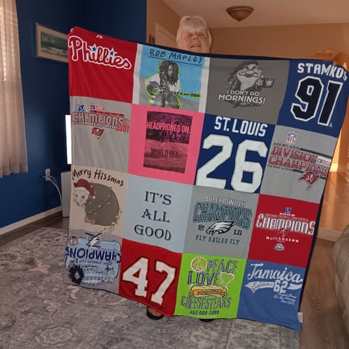 T-shirt quilt featuring st. louis cardinals by Deborah from FL