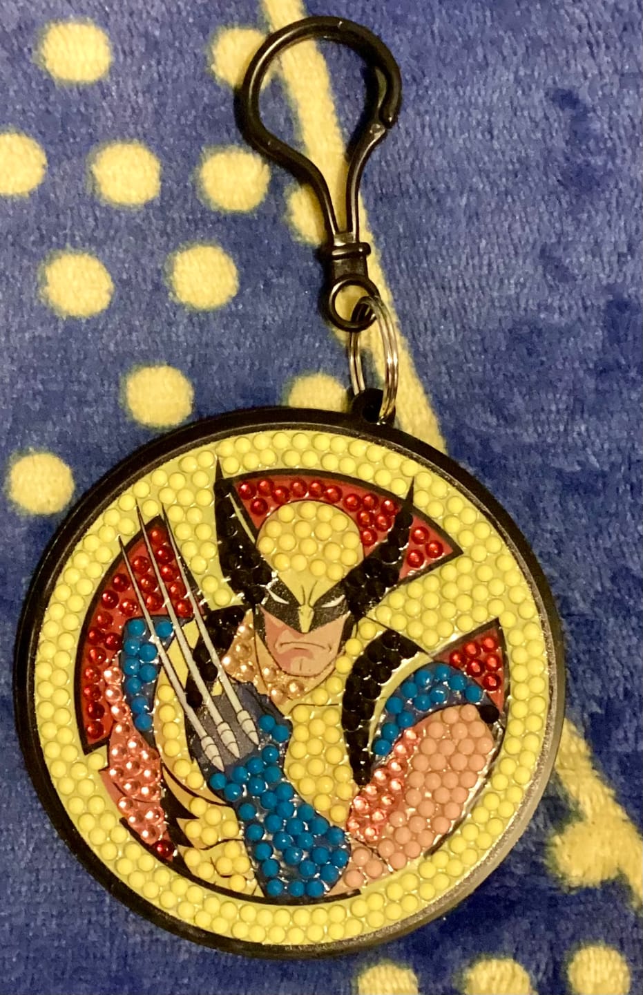 Customer photo review of "Wolverine" Crystal Art Bag Charm Kit MARVEL