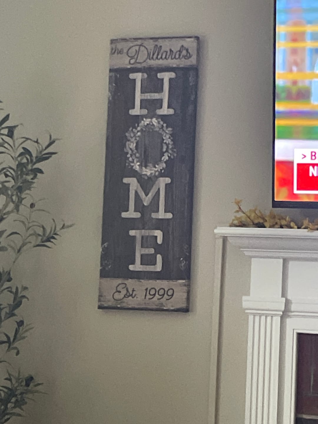 Customer photo review of Personalized Family Name "Home" Premium Panoramic Canvas