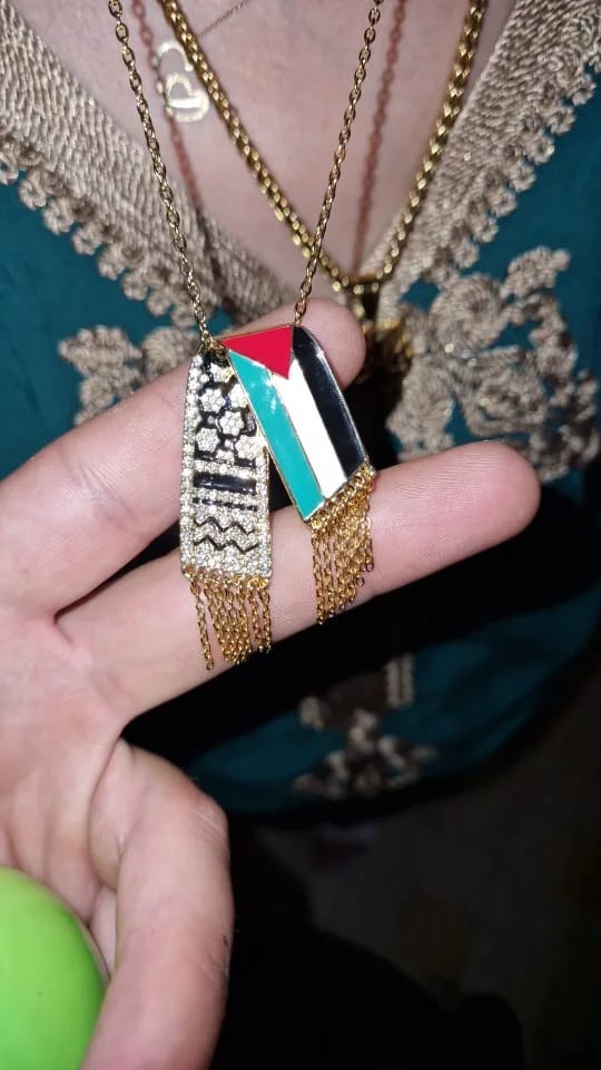 Customer photo review of Keffiyeh Necklace