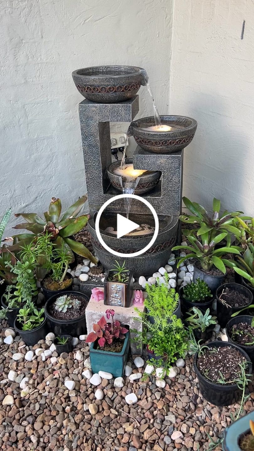Customer video review of Casana 4-Tier Cascading Bowls Fountain - 85cm
