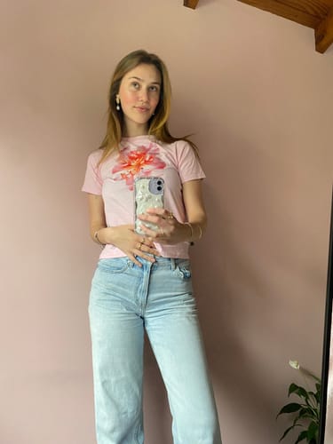 Customer photo review of 'Flower Girl' premium baby tee