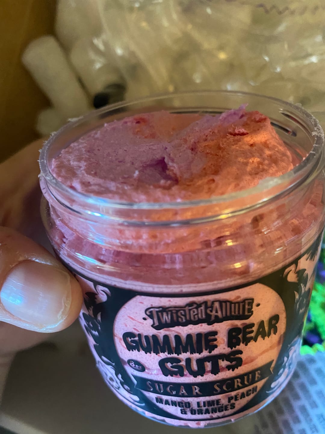 Customer photo review of Gummie Bear Guts Sugar Scrub (Mango, Lime & Peaches)