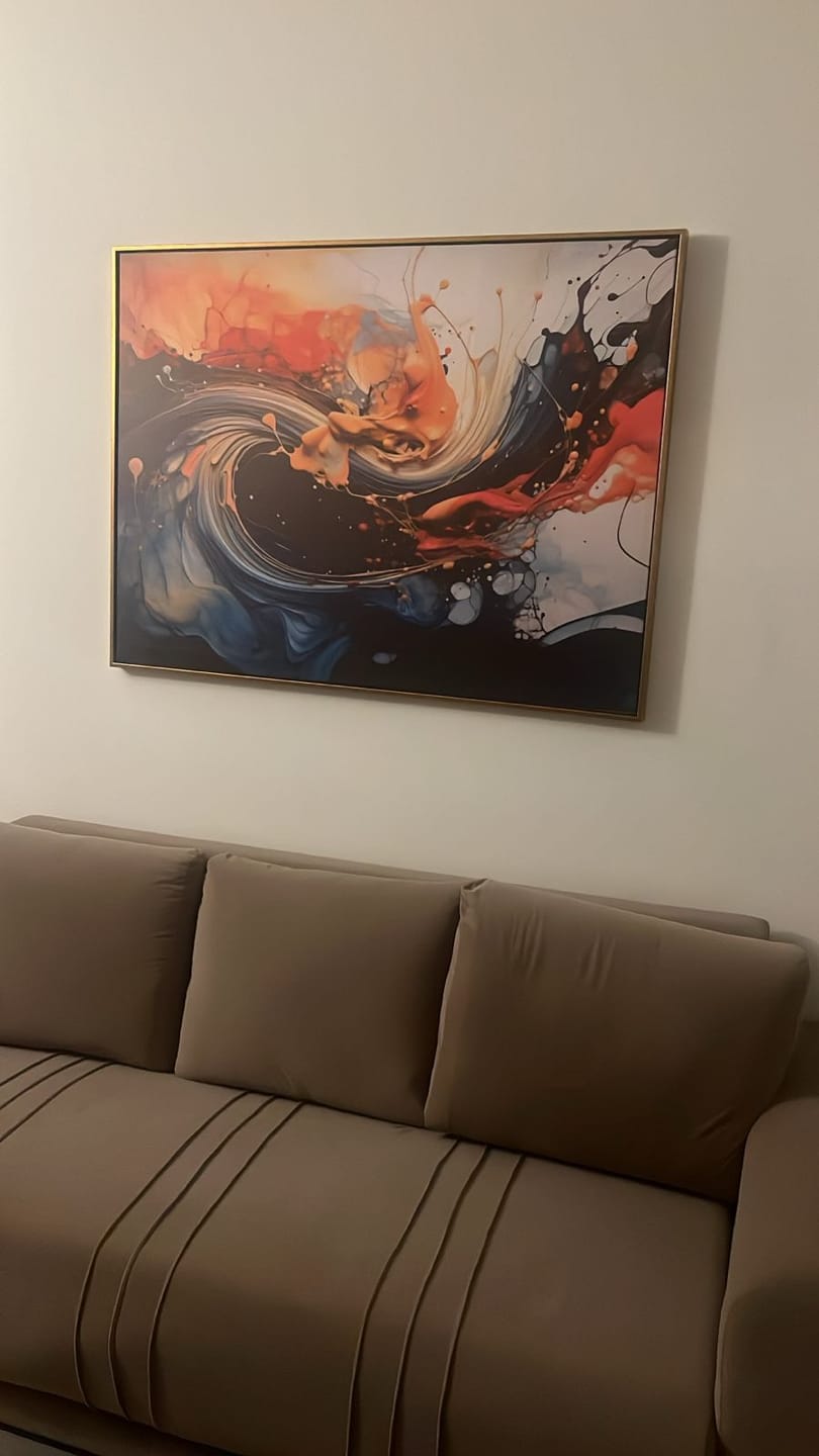 Customer photo review of Yin and Yang Abstract Canvas Wall Art (48 x 36 Inches)