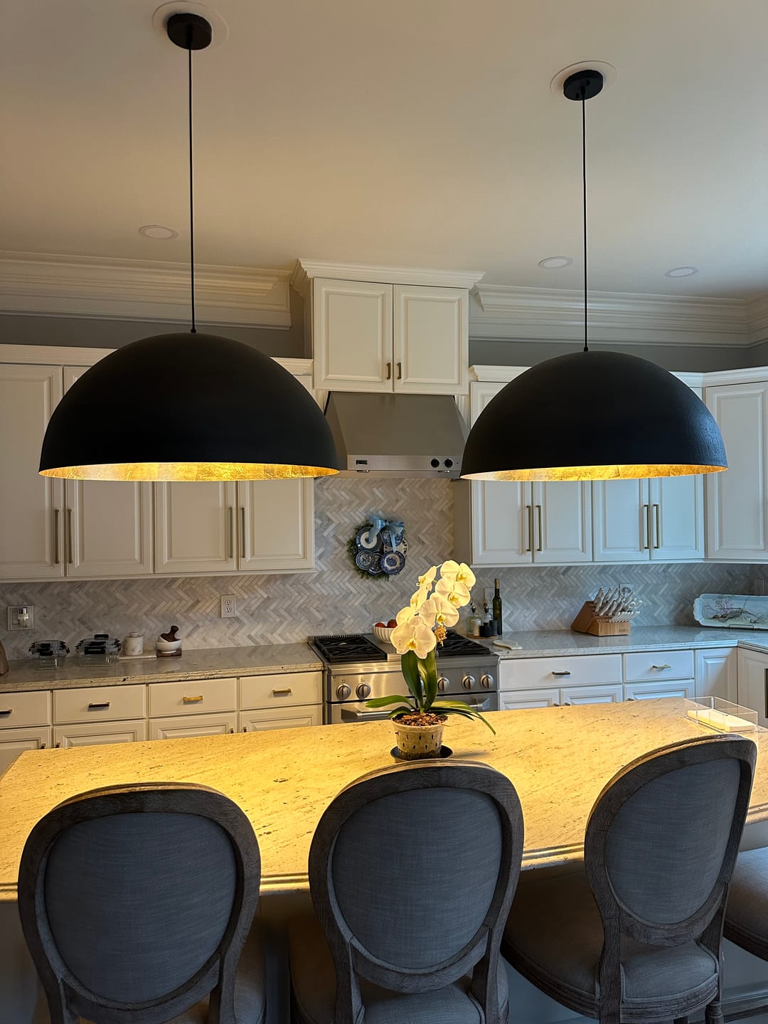 Customer photo review of Oversized Metal Dome Pendant Light