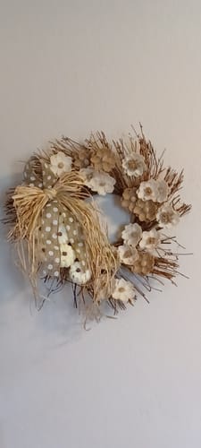 Customer photo review of 18" Vine Twig Wreath Natural XW7002