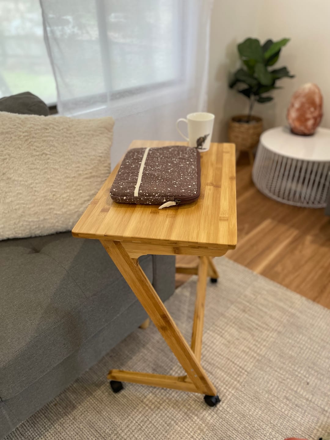 Customer photo review of Bamboo TV Tray Table (Z Shape)