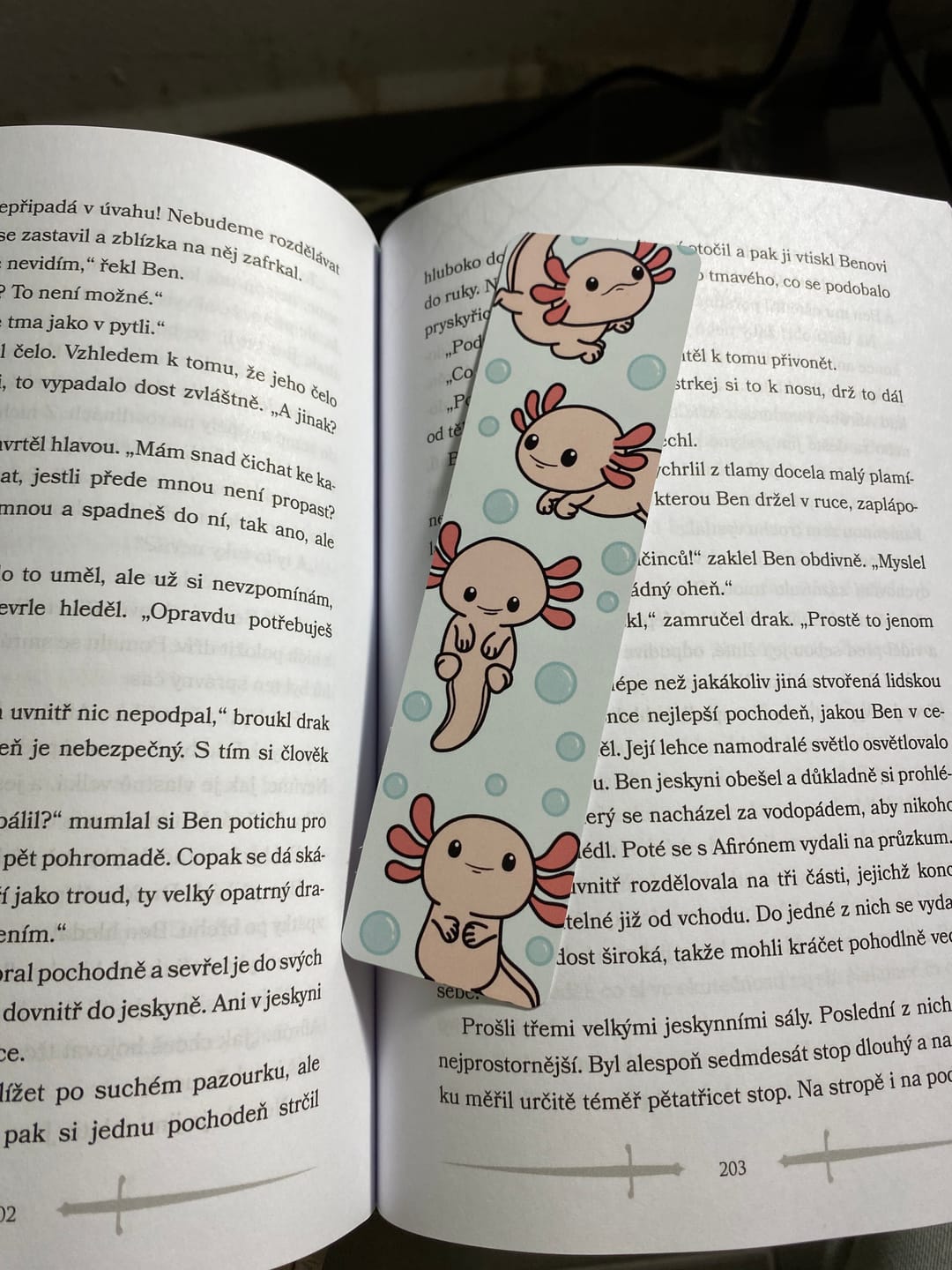 Customer photo review of Záložka - Axolotl
