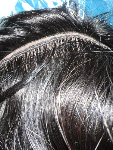 Customer photo review of Custom options for 16 Inches Silky Straight Natural Black 100% Brazilian Virgin Human Hair 360 Lace Wigs [I3HSS5537]