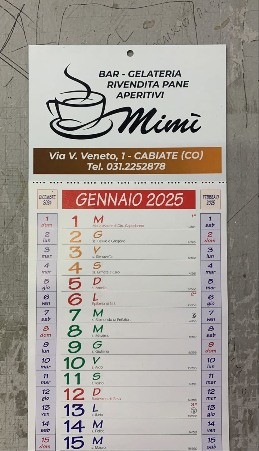 Customer photo review of Calendario Slim