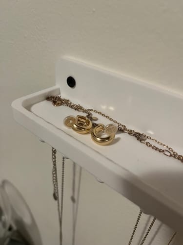 Customer photo review of Simple Huggie Clip On Earrings in Gold