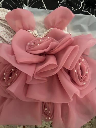 Customer photo review of Elegant Baby Girls Pink Flower Girl One-year-old Princess Toddler Beauty Pageant Dress