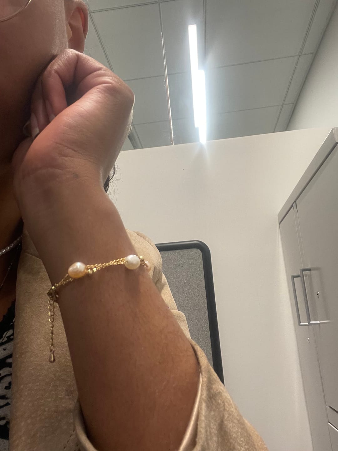 Customer photo review of Freshwater Pearl Layered Bracelet