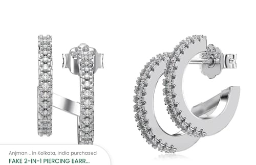 Customer photo review of FAKE THAT PIERCING- Fine Silver
