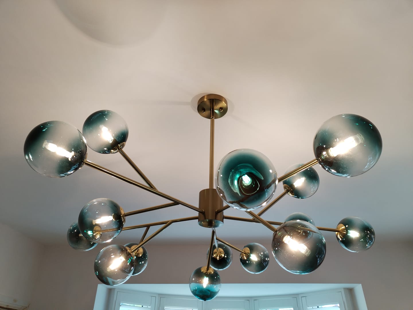 Customer photo review of 15-Light Blue Branch Sputnik Chandelier