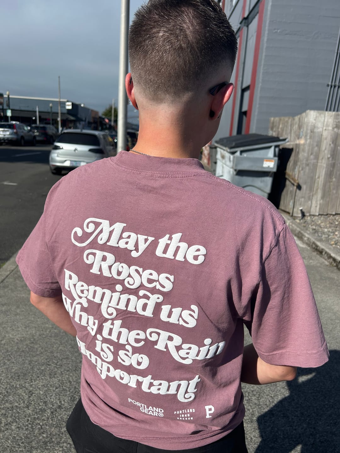 Customer photo review of All-American Slogan Tee - Mauve