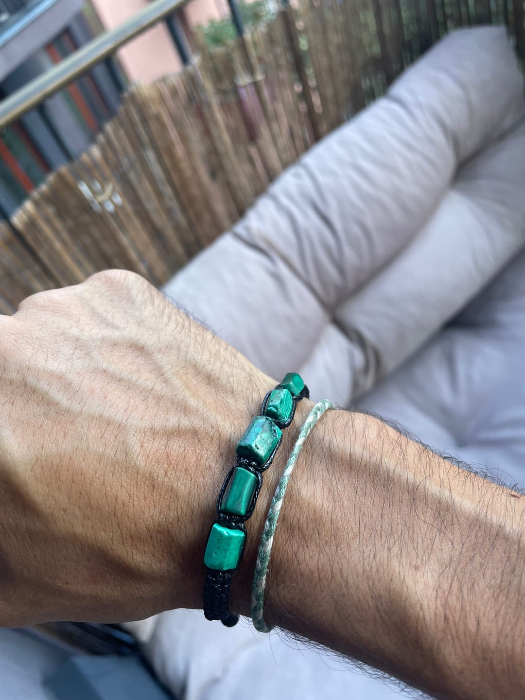 Customer photo review of Bracelet Homme Malachite
