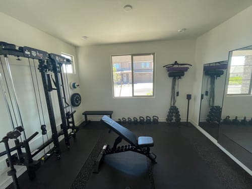 Customer photo review of Major Fitness F35 All-In-One Home Gym Wall-Mount Folding Power Rack