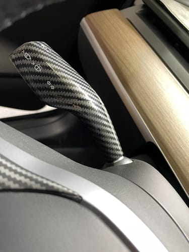 Customer photo review of EVAAM® Gloss Real Carbon Fiber Tesla Gear Shift Cover Trim for Model 3/Y [2017-2023] (2Pcs)