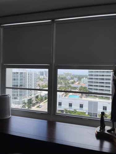 Customer photo review of Keego Classic No Drill Roller Shades Cordless, 100% Full Blackout