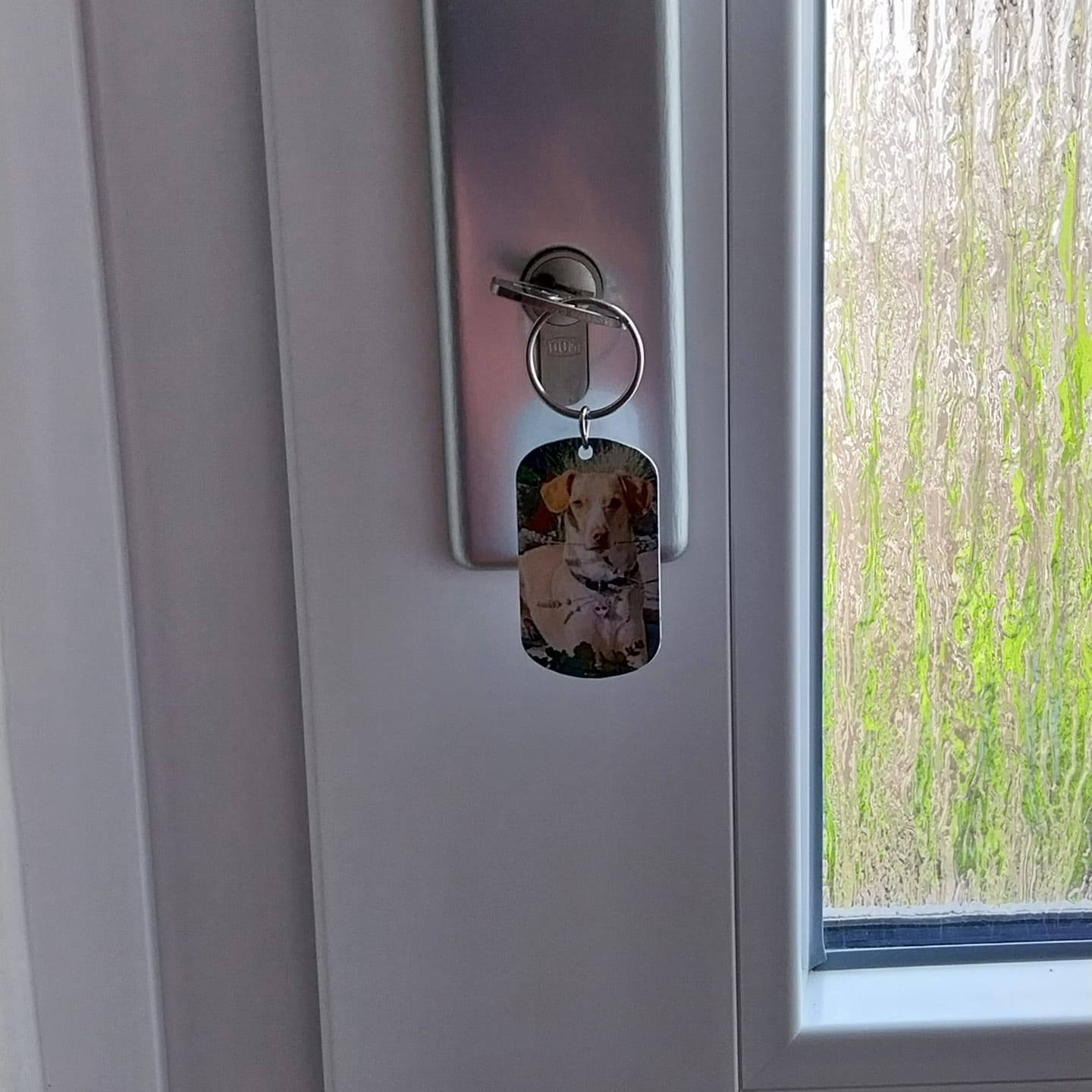 Customer photo review of Für immer im Herzen - Individueller Dog Tag Schlüsselanhänger