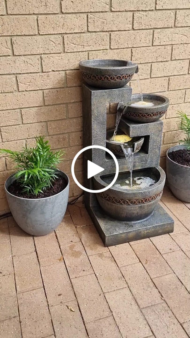 Customer video review of Casana 4-Tier Cascading Bowls Fountain - 85cm