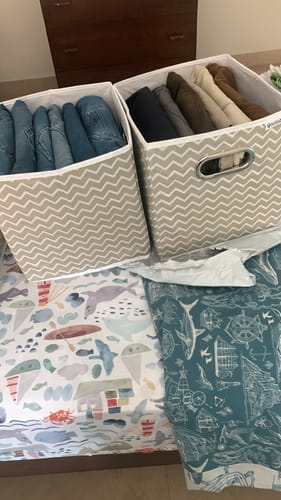 Customer photo review of Qoolish Pack 2 Storage box - Tidy up your space! (Available in 3 colours)