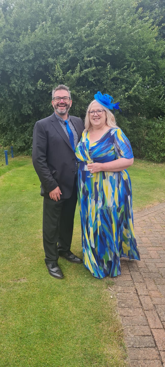 Customer photo review of Isabelle Blue Yellow Float Sleeve Maxi Dress