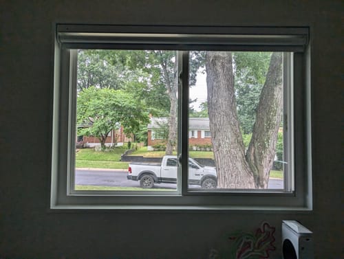 Customer photo review of Keego Classic No Drill Roller Shades Cordless, 100% Full Blackout