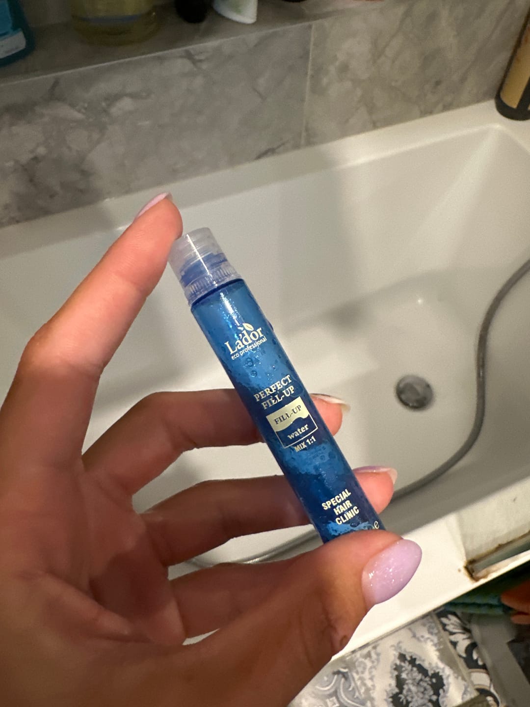 Customer photo review of Matu struktūru atjaunojošs ampula-filleris Lador Perfect Hair Fill-up