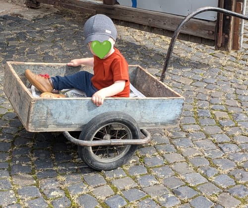 Customer photo review of Upcycling Merino Schirmmütze Elefant