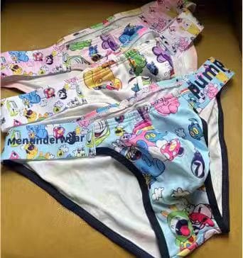 Customer photo review of 2 Pack Men's Cartoon High-Cut Breathable Bikini