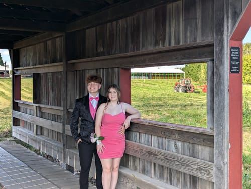 Customer photo review of Ties2you Vest for Men Deep Pink Paisley Silk Vest Tie Bow Tie Set 5PC