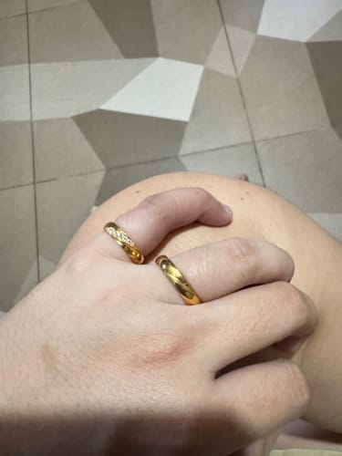 Customer photo review of Burgundy Wedding Rings