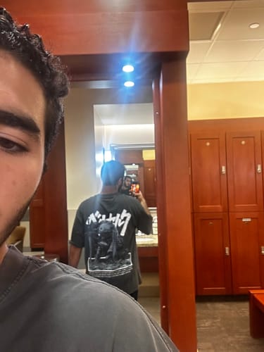 Customer photo review of washed t-shirt (about dreams)