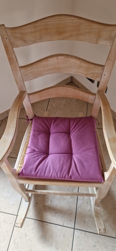 Customer photo review of Cuscini per Sedie Coprisedia Shabby Chic Tinta Unita Lilla