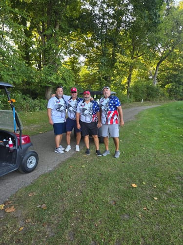 Customer photo review of Max Corner Customized Name Flag Eagle Golf Ball Multicolor Sport Jersey Pattern Custom 3D Polo Shirt