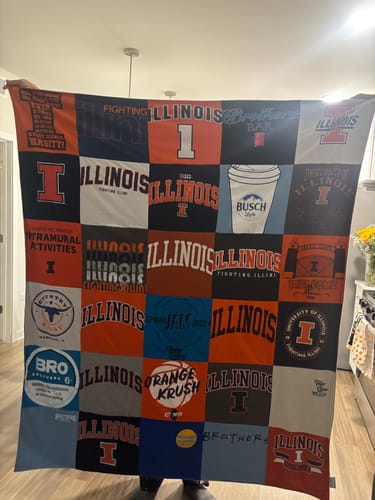 T-shirt quilt featuring university of illinois by Kylie from IL