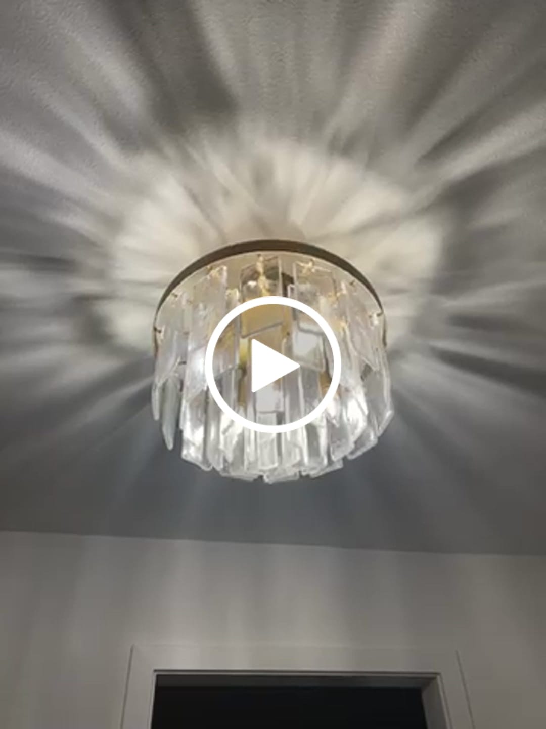 Customer video review of Tiered Hammered Water Glass Round Semi Flush Mount