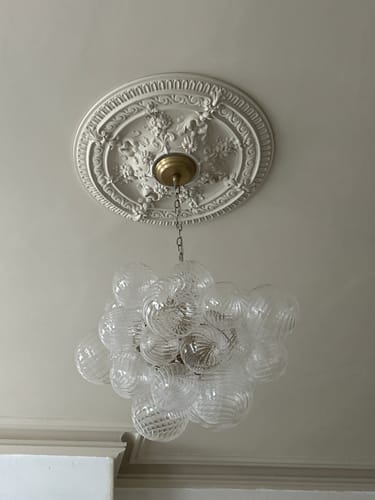 Customer photo review of Modern Cluster Glass Globe Bubble Chandelier