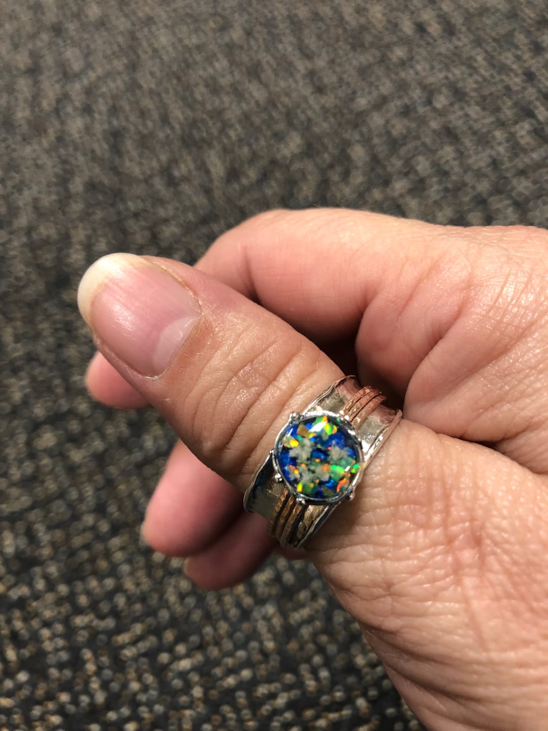 Customer photo review of Two Tone Spin Ring