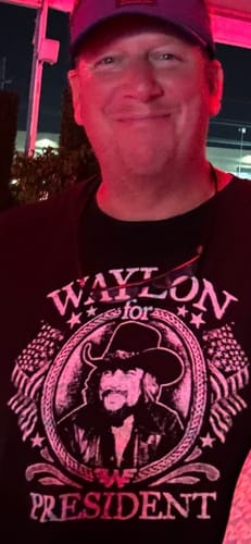 Customer photo review of Waylon for President Circle Photo Men's Shirt