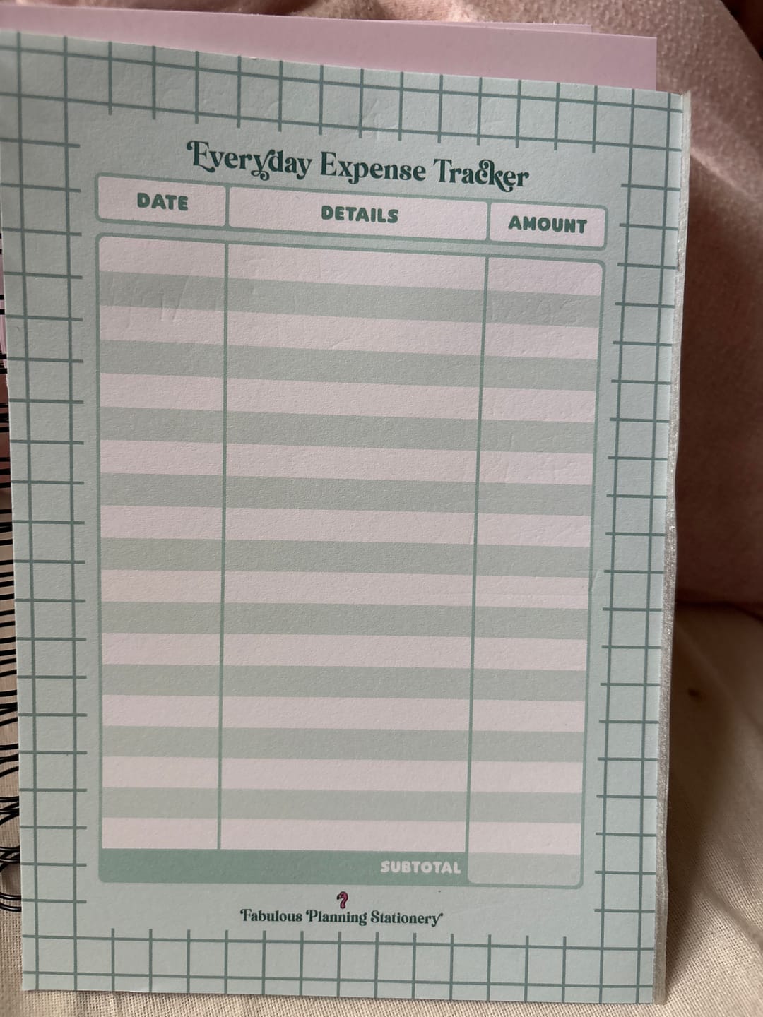 Customer photo review of Expenses Slide Pad